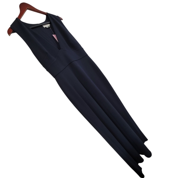 New Sachin & Babi Navy Blue Sleevless Deep V Neck Formal Maxi Gown Dress 10 - Picture 4 of 8